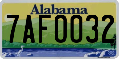 AL license plate 7AF0032