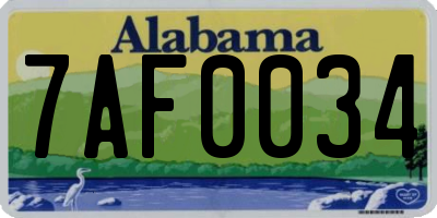 AL license plate 7AF0034