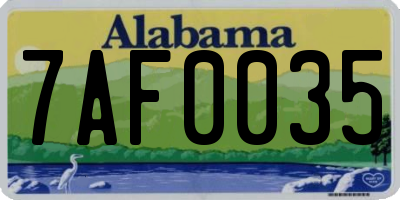 AL license plate 7AF0035