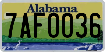 AL license plate 7AF0036