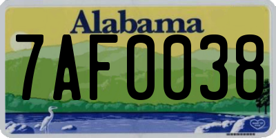 AL license plate 7AF0038