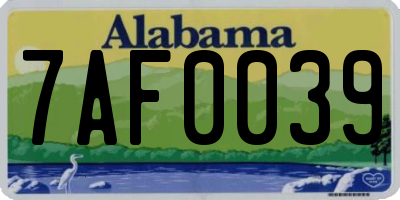 AL license plate 7AF0039