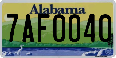AL license plate 7AF0040