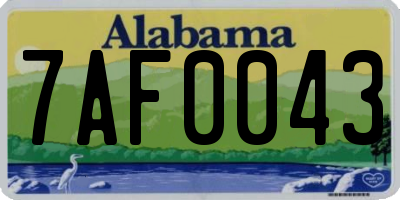 AL license plate 7AF0043