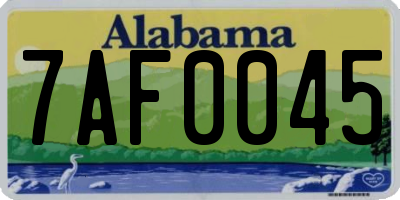 AL license plate 7AF0045