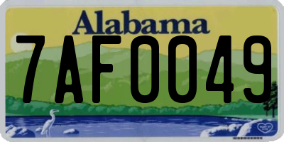 AL license plate 7AF0049