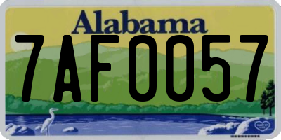 AL license plate 7AF0057