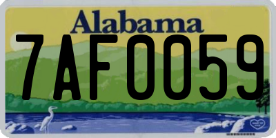 AL license plate 7AF0059