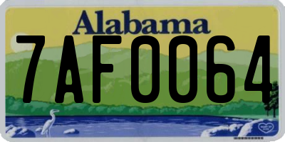 AL license plate 7AF0064