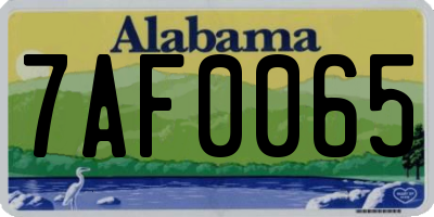 AL license plate 7AF0065