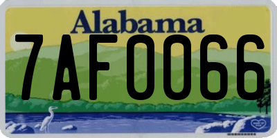 AL license plate 7AF0066