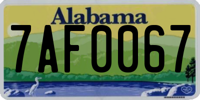AL license plate 7AF0067