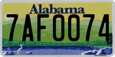 AL license plate 7AF0074