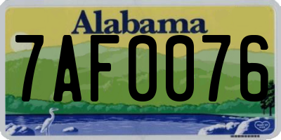 AL license plate 7AF0076