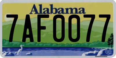 AL license plate 7AF0077