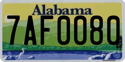 AL license plate 7AF0080