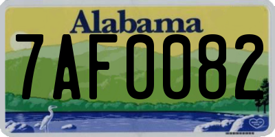 AL license plate 7AF0082