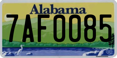 AL license plate 7AF0085