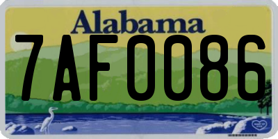 AL license plate 7AF0086