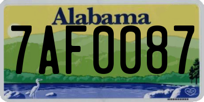 AL license plate 7AF0087