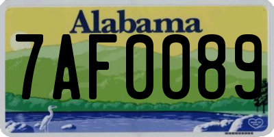 AL license plate 7AF0089