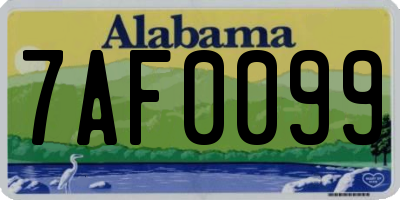AL license plate 7AF0099