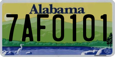 AL license plate 7AF0101