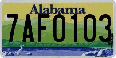 AL license plate 7AF0103