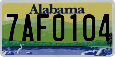 AL license plate 7AF0104