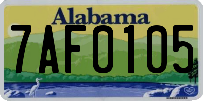 AL license plate 7AF0105