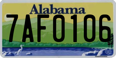 AL license plate 7AF0106