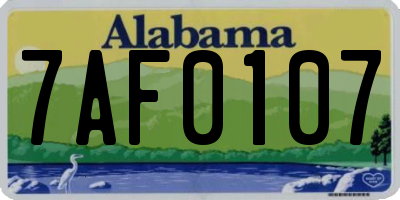 AL license plate 7AF0107