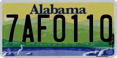AL license plate 7AF0110
