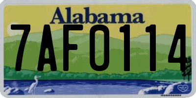 AL license plate 7AF0114