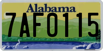 AL license plate 7AF0115