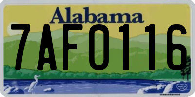 AL license plate 7AF0116