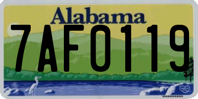 AL license plate 7AF0119