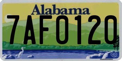 AL license plate 7AF0120