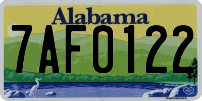 AL license plate 7AF0122