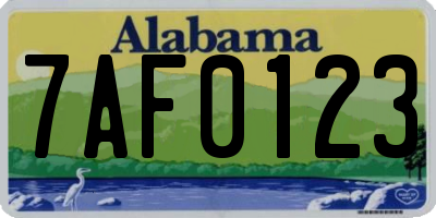 AL license plate 7AF0123