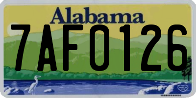 AL license plate 7AF0126