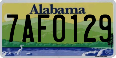 AL license plate 7AF0129
