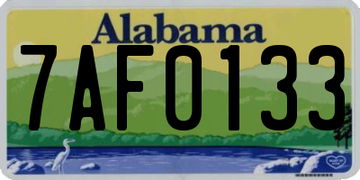 AL license plate 7AF0133