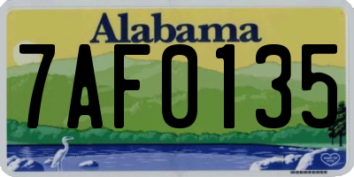 AL license plate 7AF0135