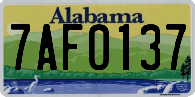 AL license plate 7AF0137
