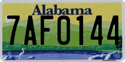 AL license plate 7AF0144
