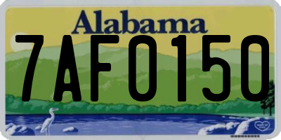 AL license plate 7AF0150