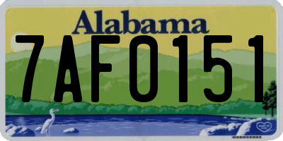 AL license plate 7AF0151