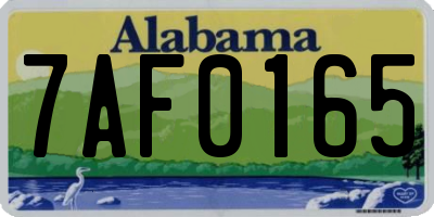 AL license plate 7AF0165