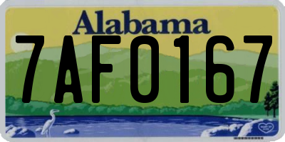 AL license plate 7AF0167